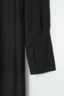 Sale COS THE FUNNEL-NECK MERINO WOOL DRESS CARBON