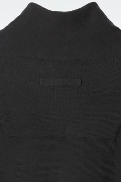 Sale COS THE FUNNEL-NECK MERINO WOOL DRESS CARBON