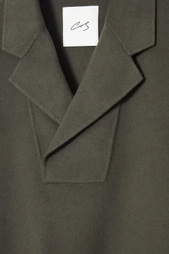 New COS THE HALF-PLACKET OVERSHIRT MOSS