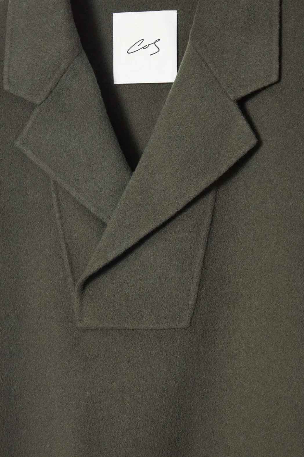 New COS THE HALF-PLACKET OVERSHIRT MOSS