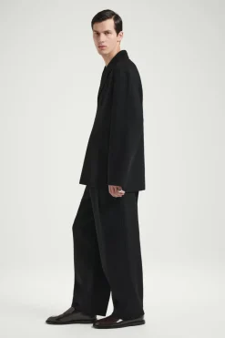 COS THE HALF-PLACKET OVERSHIRT CARBON