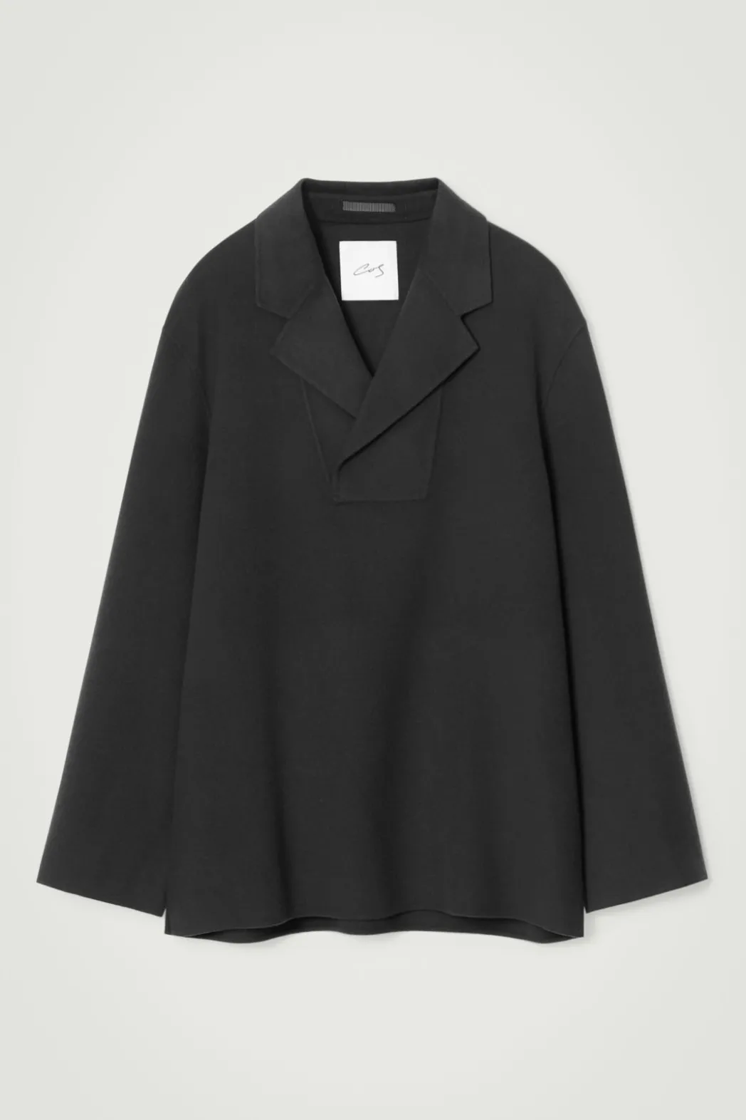 COS THE HALF-PLACKET OVERSHIRT CARBON