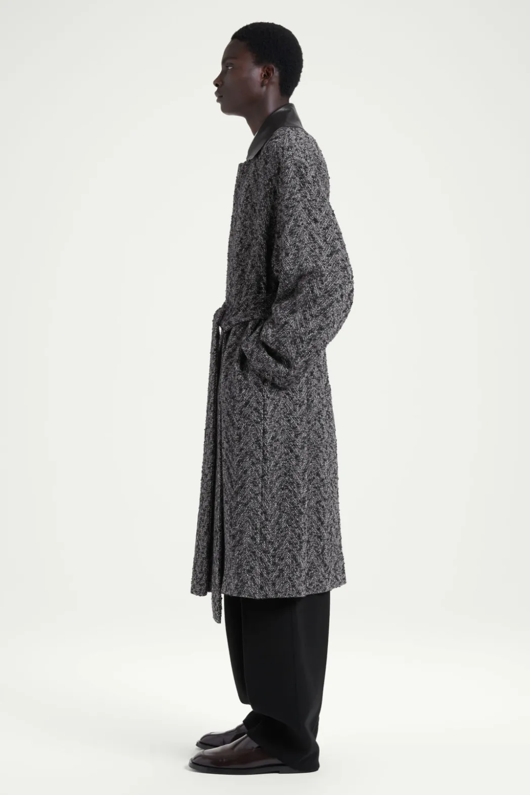 COS THE HERRINGBONE COAT CHESTNUT / HERRINGBONE