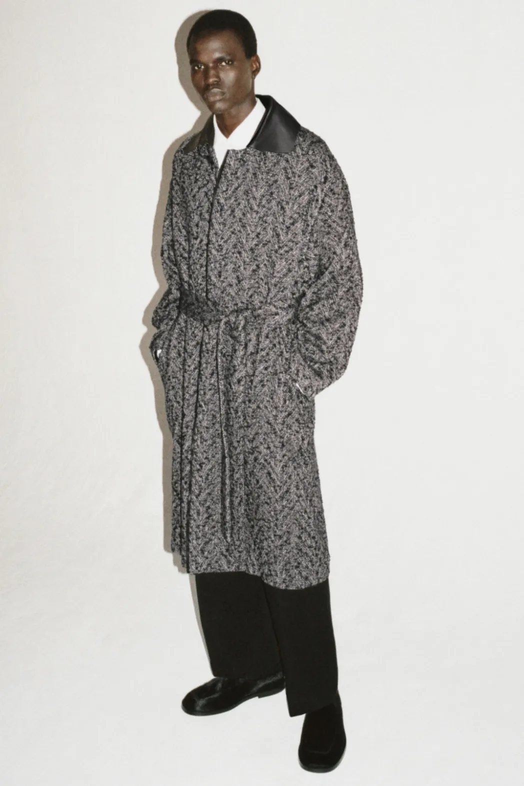 COS THE HERRINGBONE COAT CHESTNUT / HERRINGBONE
