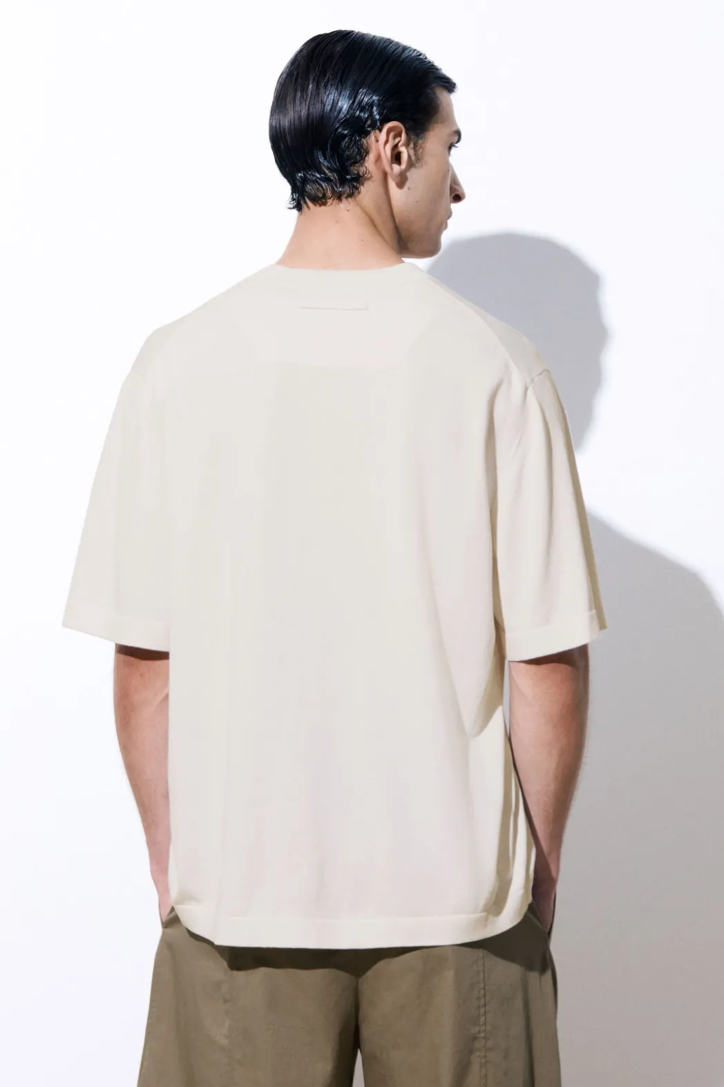 Best COS THE KNITTED SILK T-SHIRT WHITE