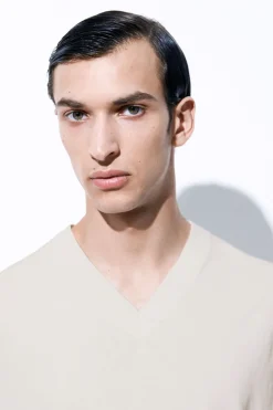 Best COS THE KNITTED SILK T-SHIRT WHITE