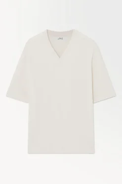 Best COS THE KNITTED SILK T-SHIRT WHITE