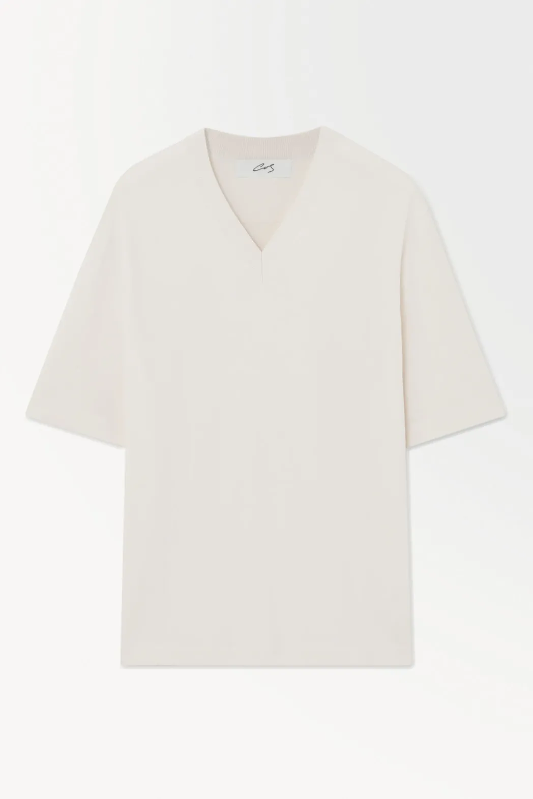 Best COS THE KNITTED SILK T-SHIRT WHITE