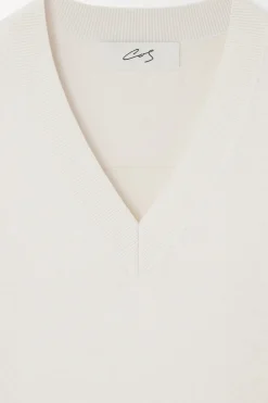 Best COS THE KNITTED SILK T-SHIRT WHITE