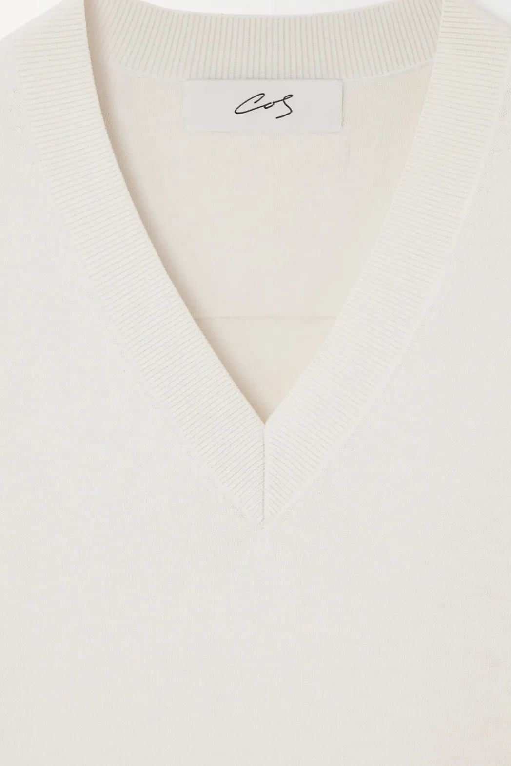 Best COS THE KNITTED SILK T-SHIRT WHITE