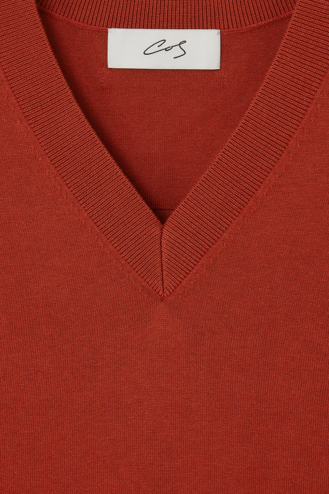 Discount COS THE KNITTED SILK T-SHIRT RUST