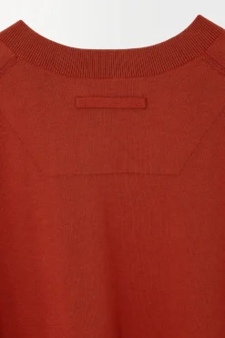Discount COS THE KNITTED SILK T-SHIRT RUST