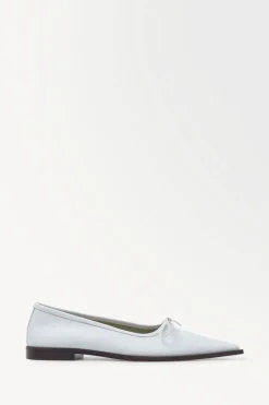 Hot COS THE LEATHER BALLET FLATS WHITE