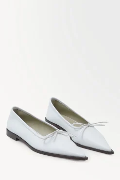 Hot COS THE LEATHER BALLET FLATS WHITE