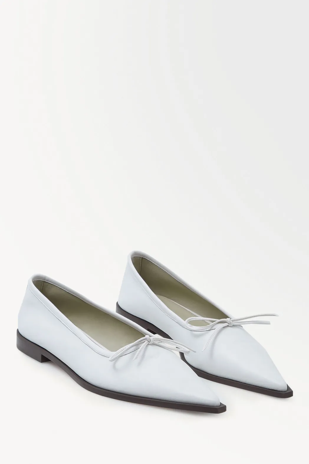 Hot COS THE LEATHER BALLET FLATS WHITE