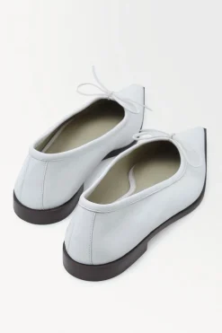 Hot COS THE LEATHER BALLET FLATS WHITE
