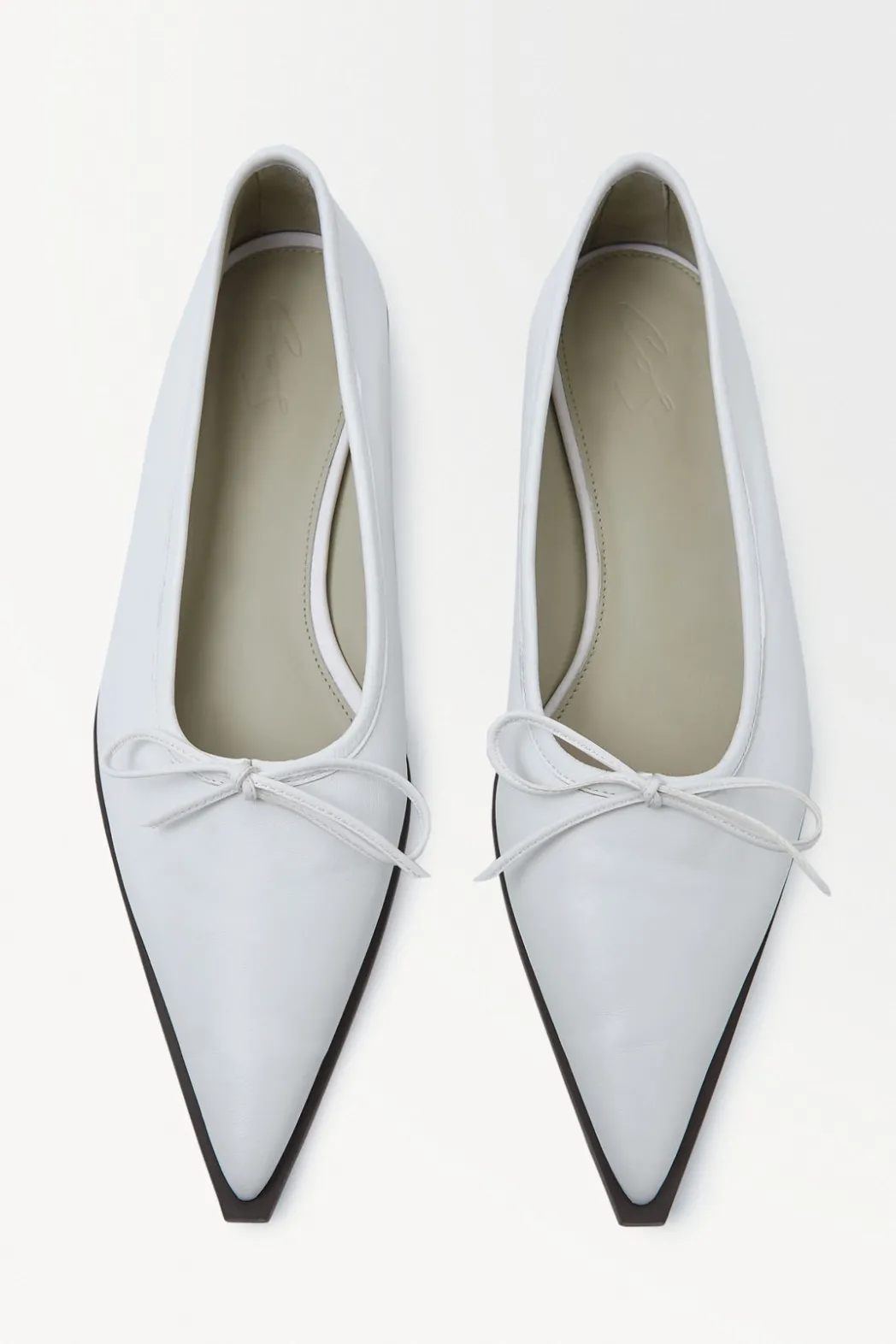 Hot COS THE LEATHER BALLET FLATS WHITE