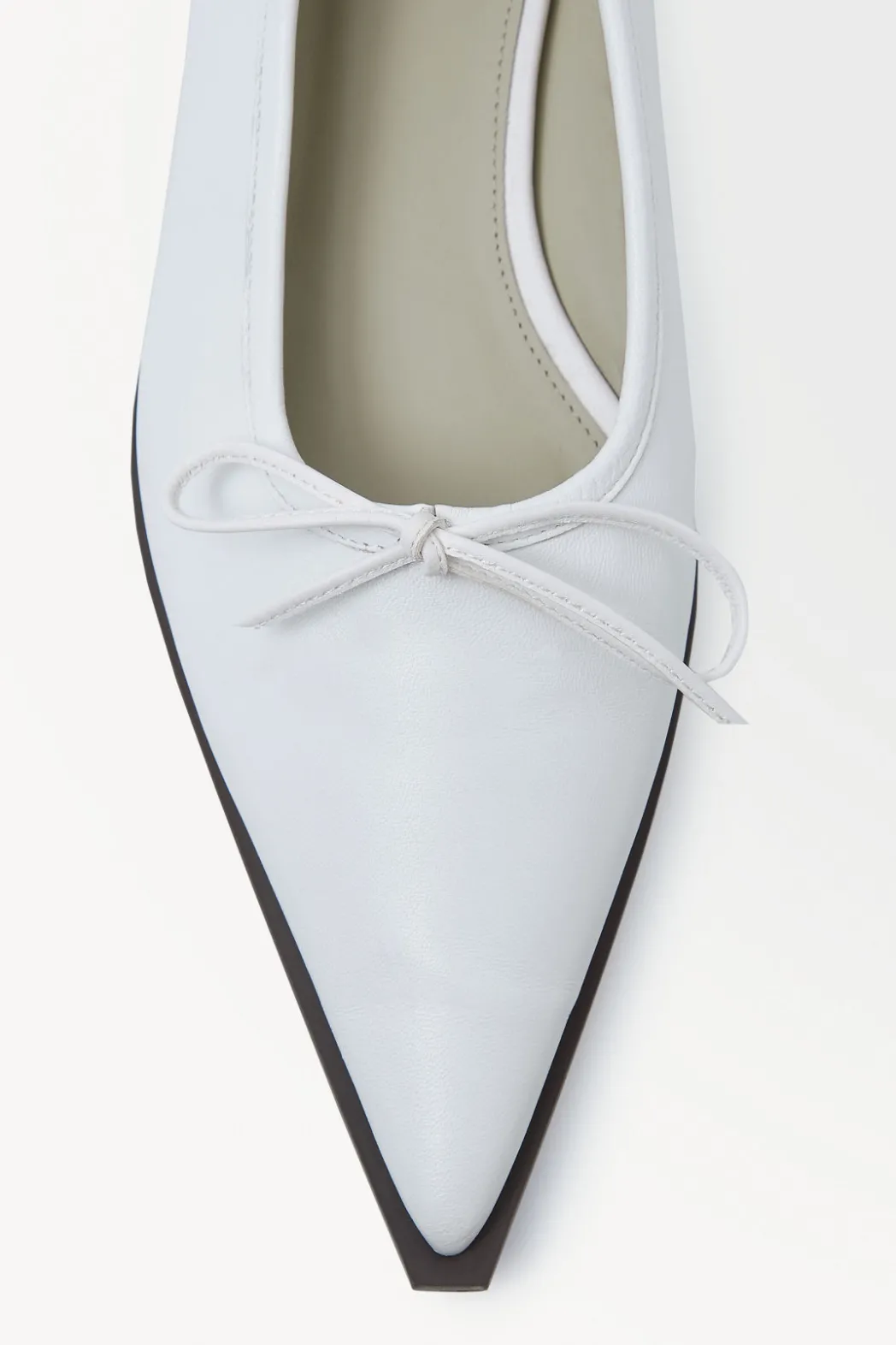 Hot COS THE LEATHER BALLET FLATS WHITE