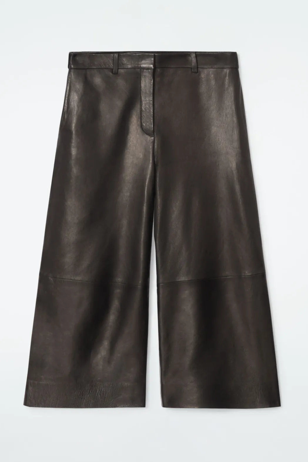Sale COS THE LEATHER BARREL-LEG CULOTTES CHESTNUT