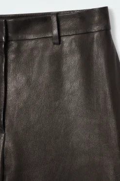 Sale COS THE LEATHER BARREL-LEG CULOTTES CHESTNUT