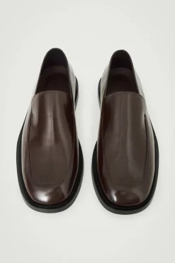 Discount COS THE LEATHER LOAFERS CHESTNUT
