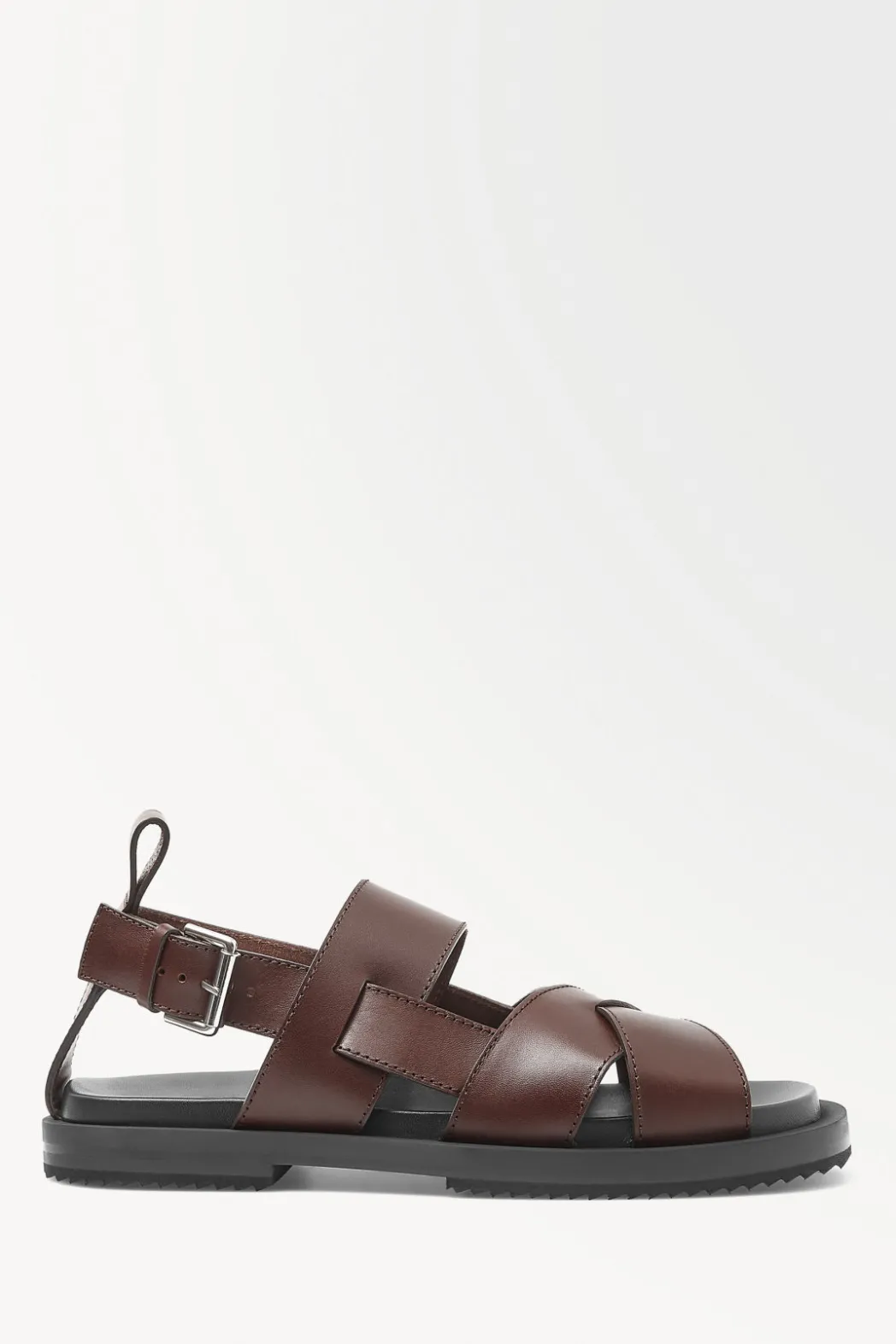 Discount COS THE LEATHER WRAP SANDALS DARK BROWN