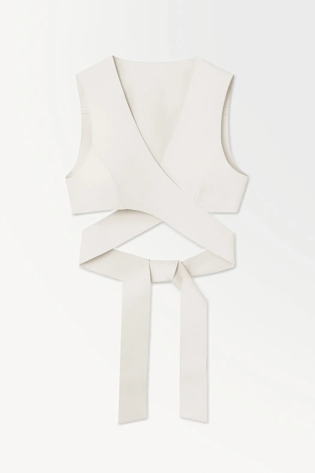 Online COS THE LEATHER WRAP TANK TOP WHITE