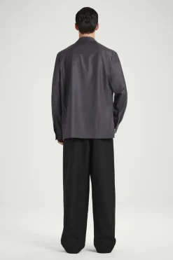 Outlet COS THE NOTCH-LAPEL SHIRT GRAPHITE