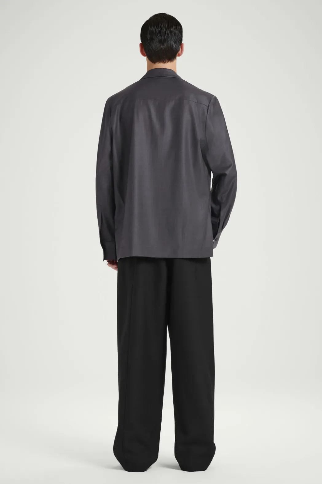 Outlet COS THE NOTCH-LAPEL SHIRT GRAPHITE