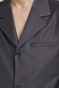 Outlet COS THE NOTCH-LAPEL SHIRT GRAPHITE