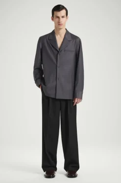 Outlet COS THE NOTCH-LAPEL SHIRT GRAPHITE
