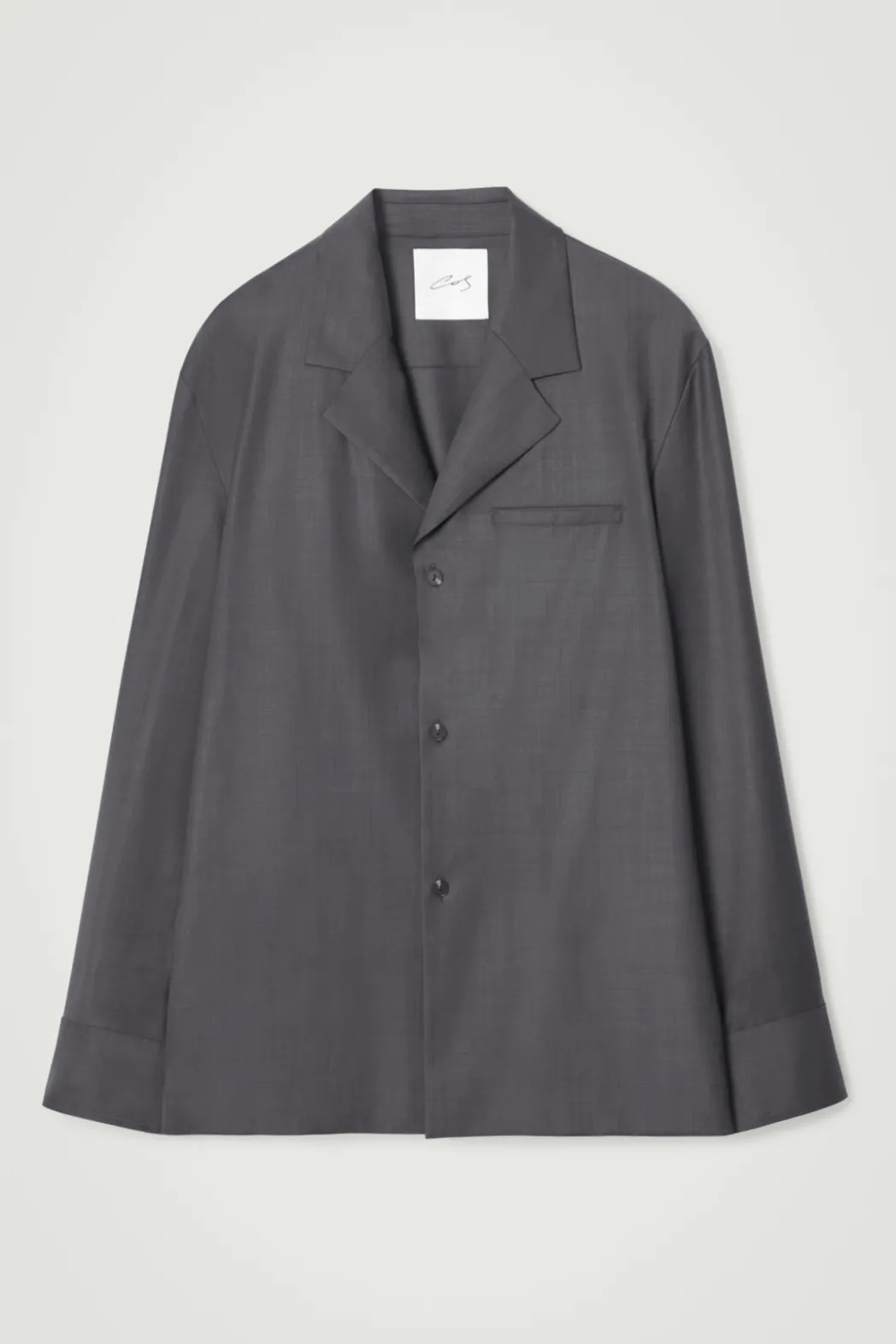 Outlet COS THE NOTCH-LAPEL SHIRT GRAPHITE