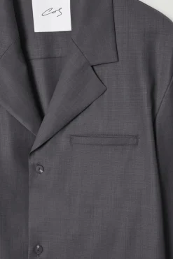 Outlet COS THE NOTCH-LAPEL SHIRT GRAPHITE