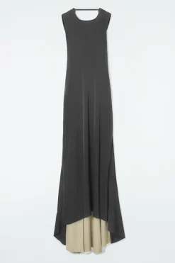 Sale COS THE OPEN-BACK MAXI DRESS CARBON / CHAMPAGNE / PEARL