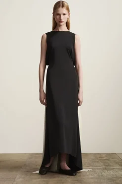 Sale COS THE OPEN-BACK MAXI DRESS CARBON / CHAMPAGNE / PEARL