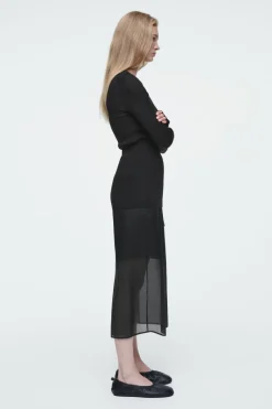 Hot COS THE OPEN-COLLAR MERINO WOOL TOP CARBON