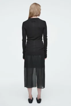 Hot COS THE OPEN-COLLAR MERINO WOOL TOP CARBON