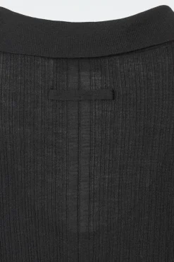 Hot COS THE OPEN-COLLAR MERINO WOOL TOP CARBON