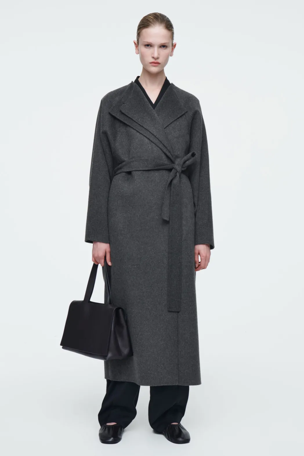 Hot COS THE OVERSIZED DOUBLE-FACED COAT CHARCOAL