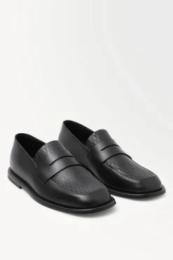 Hot COS THE PERFORATED LEATHER LOAFERS BLACK