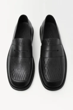 Hot COS THE PERFORATED LEATHER LOAFERS BLACK