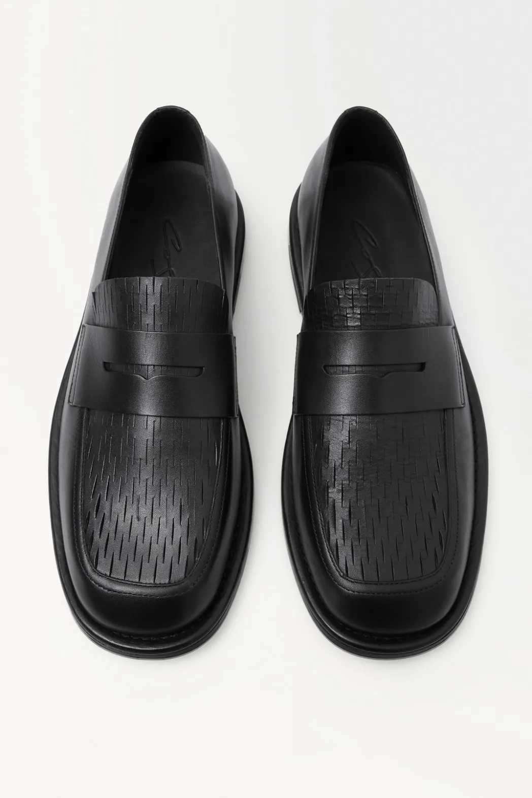 Hot COS THE PERFORATED LEATHER LOAFERS BLACK