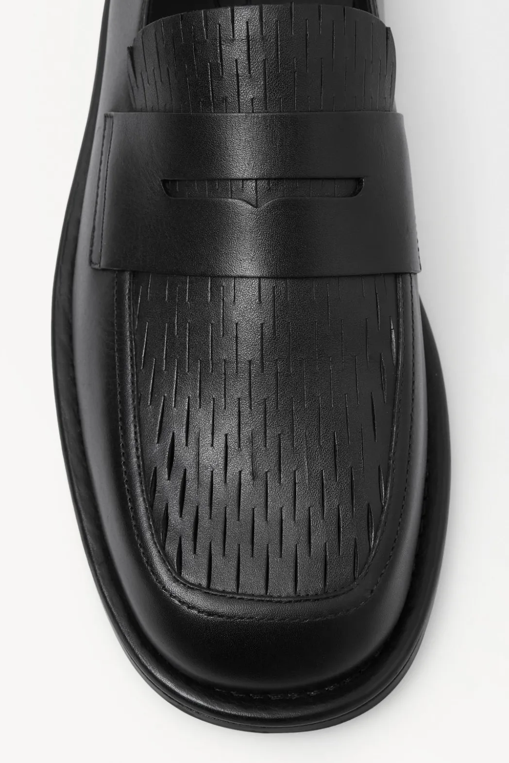 Hot COS THE PERFORATED LEATHER LOAFERS BLACK