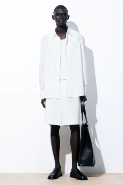 Sale COS THE PINSTRIPED SHIRT WHITE / PINSTRIPED
