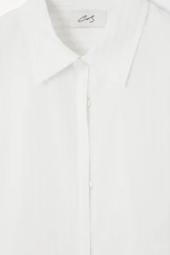 Sale COS THE PINSTRIPED SHIRT WHITE / PINSTRIPED