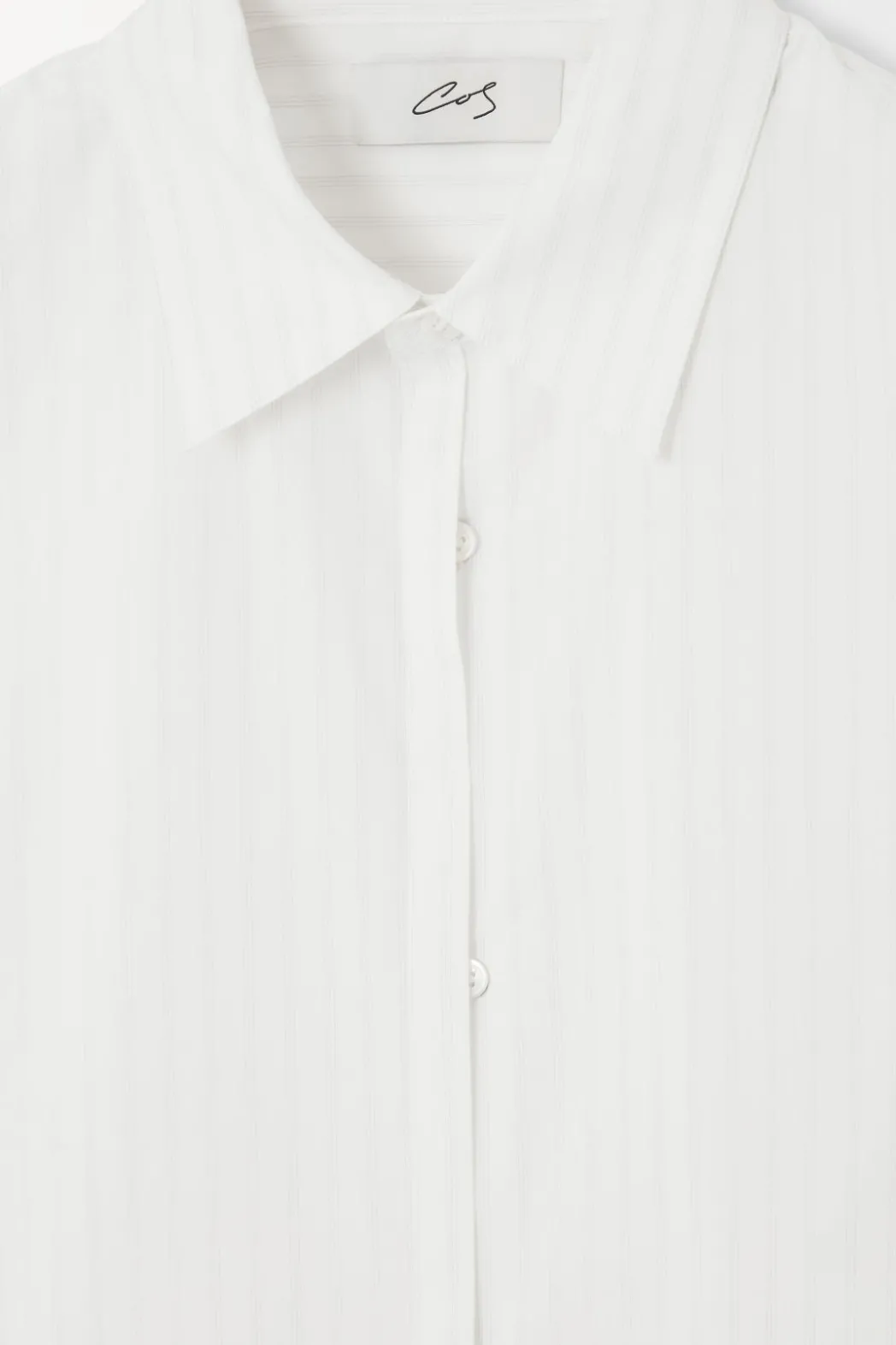 Sale COS THE PINSTRIPED SHIRT WHITE / PINSTRIPED