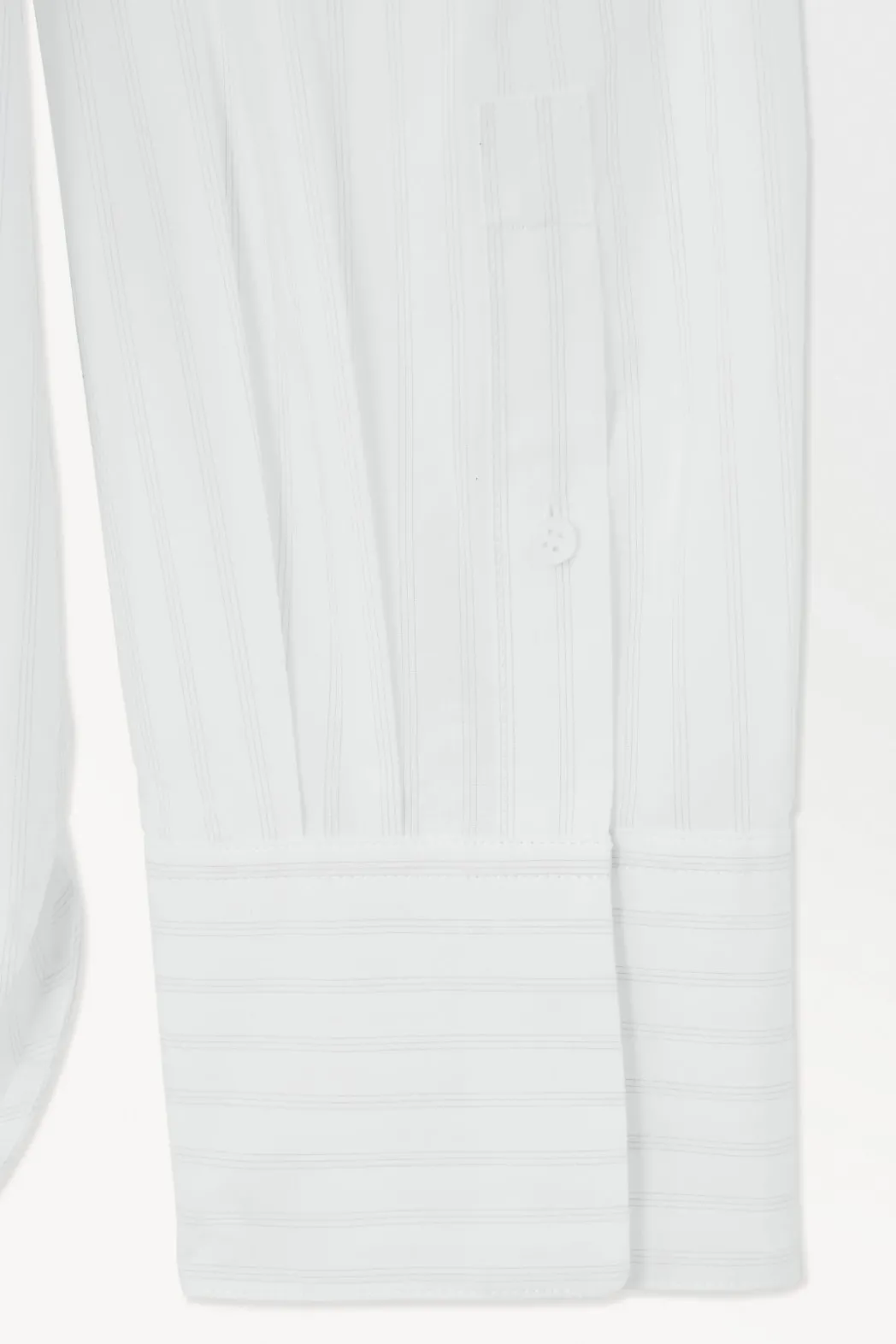 Sale COS THE PINSTRIPED SHIRT WHITE / PINSTRIPED