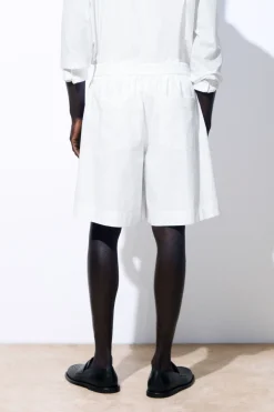 Sale COS THE PINSTRIPED SHORTS WHITE / PINSTRIPED