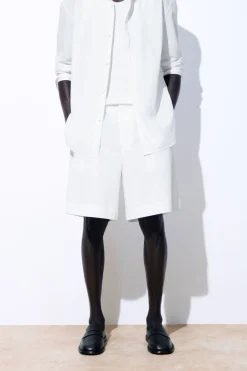 Sale COS THE PINSTRIPED SHORTS WHITE / PINSTRIPED