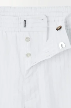 Sale COS THE PINSTRIPED SHORTS WHITE / PINSTRIPED